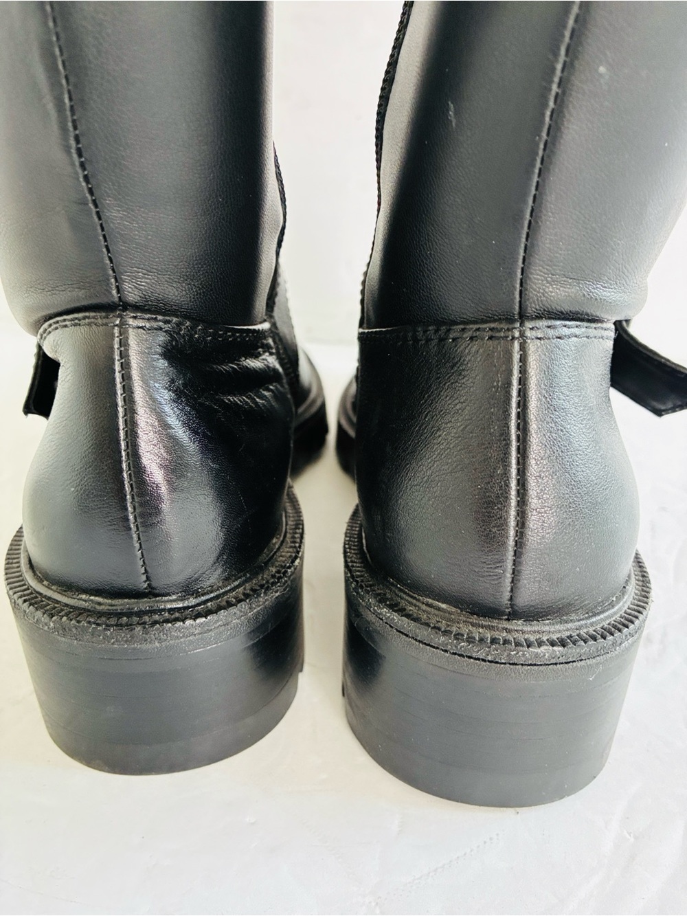 Vince Camuto Abrila Knee-High Black Leather Lug Sole Tall Boots Size 6.5 NEW - Picture 9 of 11
